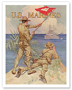 U.S. Marines - Soldiers of the Sea - c. 1918 - Giclée Art Prints & Posters