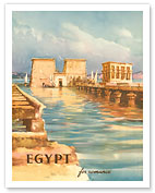 Egypt For Romance - Luxor Temples on the Nile River - c. 1950's - Fine Art Prints & Posters