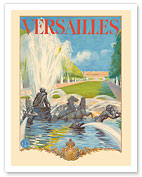 Versailles France - Apollo Fountain - SNCF (French National Railway) - c. 1930's - Fine Art Prints & Posters