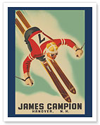 James Campion Clothing - Hanover, New Hampshire - Skiing - c. 1930's - Fine Art Prints & Posters