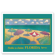 Florida - Stake a Claim - Republic Airlines - Giclée Art Prints & Posters