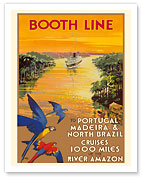 Portugal, Madeira, North Brazil, Amazon River - Booth Line Cruises - c. 1927 - Fine Art Prints & Posters