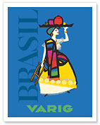 Brazil - Brazilian Street Vendor - Varig Airlines - c. 1965 - Fine Art Prints & Posters