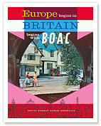 Europe - Britain Begins with B.O.A.C - British Overseas Airways Corporation - c. 1961 - Giclée Art Prints & Posters