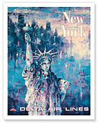 New York - Statue of Liberty - Delta Air Lines - c. 1960's - Fine Art Prints & Posters