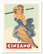 Thank you, I prefer (Obrigada Prefiro) Cinzano Wines - c. 1951 - Fine Art Prints & Posters