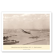 Boeing 377 Stratocruiser - Over New York Harbor, 1949 - Pan American World Airways - Fine Art Prints & Posters