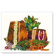 A Gift of Lei - Hawaiian Leis, Koa Wood Bowls, Ti Leaves - Fine Art Prints & Posters