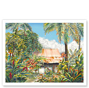 Banana Patch Heaven - Hawaiian Beach House (Hale) - Fine Art Prints & Posters