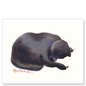 Boo And Bug - Hawaiian Black Cat ('ele'ele Popoki) with Lady Bug - Giclée Art Prints & Posters
