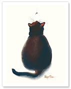 Boo And Spider (Punawelewele) - Hawaiian Black Cat ('ele'ele Popoki) - Giclée Art Prints & Posters