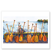 Hoe Wa'a - Hawaiian Canoe Paddles - Fine Art Prints & Posters