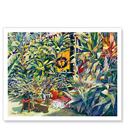 Koa and Friends - Hawaiian Dogs ('ilio) and Cat (Popoki) at Christmas - Fine Art Prints & Posters