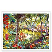 Lagoon Retreat - Hawaiian Hidden Lagoon - Fine Art Prints & Posters