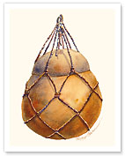 No'u No'u - Hawaiian Tied Gourd Container (Ipu Hawele) - Fine Art Prints & Posters