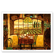 Romantic Dinner in Tuscany - Italy - Italian Villa - Fine Art Prints & Posters