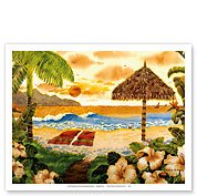 Two Towels - Beach Ocean View - Hawaii - Hawaiian Islands - Fine Art Prints & Posters