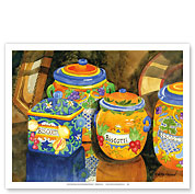 Biscotti Jars - Tuscany Italy - Italian Almond Cookies - Fine Art Prints & Posters