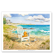 Waiting For You - A Week at the Beach House - Beach Chair Ocean View - Fine Art Prints & Posters