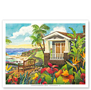 The Montage - Laguna Beach California - Seaside Bench Ocean View - Fine Art Prints & Posters