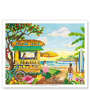 The Fruit Stand at the Beach - Tropical Paradise - Hawaii - Hawaiian Islands - Fine Art Prints & Posters