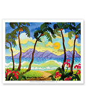 Tropical Palms - Beach Paradise - Hawaii - Hawaiian Islands - Fine Art Prints & Posters