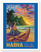 Exotic Haena Beach - Kauai Hawaii - Bali Hai, Makana Mountain - Fine Art Prints & Posters