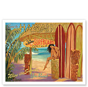 Kona Surfboards - Come to Hawaii - Where It's Summer Year Round - Fine Art Prints & Posters