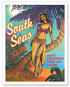 South Seas Club - Hawaii Hula Dancer - Exotic Atmosphere Dining and Dancing - Fine Art Prints & Posters