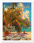 Come to Hawaii - Relax in Paradise - Pacific Airlines - Fine Art Prints & Posters