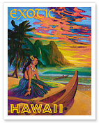 Exotic Hawaii - Hawaiian Hula Girl - Fine Art Prints & Posters