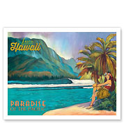 Exotic Hawaii - Paradise of the Pacific - Hawaiian Hula Dancer - Fine Art Prints & Posters