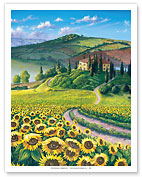 Golden Tuscana - Italy - Sunflower Field - Fine Art Prints & Posters