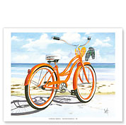 My Orange Pride - Bicycle at the Beach - Fine Art Prints & Posters