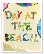 Day at the Beach - Beach Sand Art - Fine Art Prints & Posters