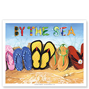 By the Sea - Beach Flip Flops - Fine Art Prints & Posters