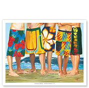 Casual Friday - Surfer Long Board Shorts - Fine Art Prints & Posters