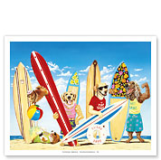 K-9 Surf Club - Surf Dogs - Fine Art Prints & Posters