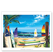 Surf N Sail - Surfboard & Sailboards - Fine Art Prints & Posters