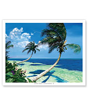 Beckoning Palms - Hawaiian Paradise Ocean View - Fine Art Prints & Posters