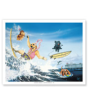 Diva Dawg - Surfing Dogs - Fine Art Prints & Posters