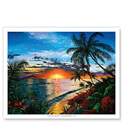 Sunset Serenade - Hawaiian Paradise Ocean View - Fine Art Prints & Posters