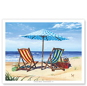 Made in the Shade - Beach Chairs & Ocean View - Fine Art Prints & Posters