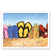 Flip Flop Fence, No Lifeguard - Fine Art Prints & Posters