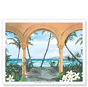 Wailea Walkway - Hawaiian Paradise Estate Ocean View - Fine Art Prints & Posters