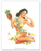Miss Pineapple - Tropical Pin-up Girl - Fine Art Prints & Posters