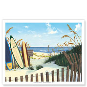 Beach Access - Surfboard Art - Fine Art Prints & Posters