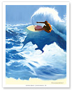 Chunks - Surfer On Wave - Fine Art Prints & Posters