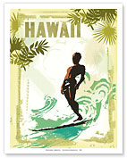 Hawaii - Surfer On Wave - Soul Arch - Fine Art Prints & Posters