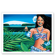 Aloha Come In We're Open - Hawaiian Hula Dancer - Fine Art Prints & Posters